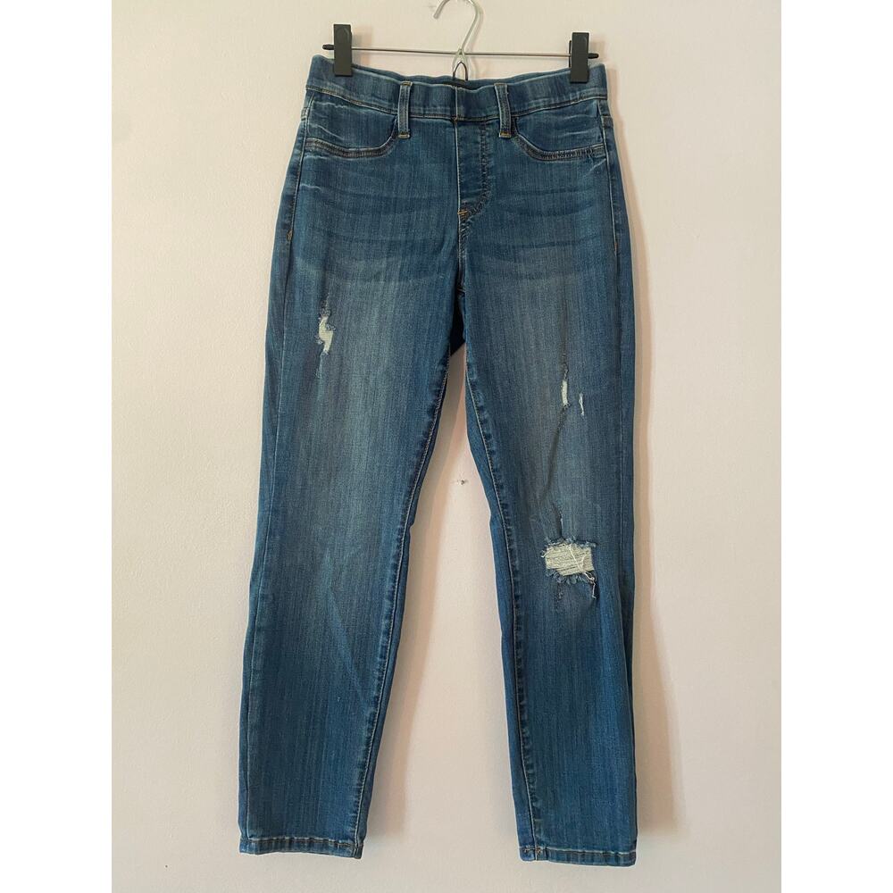 Judy Blue Straight Fit Pull-On Jeans Distressed Medium Wash Women's size 5 / 27
